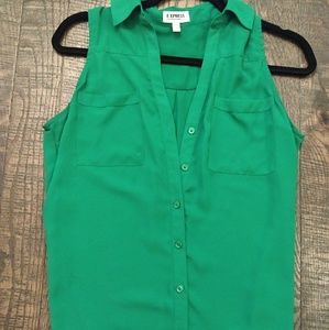 Express Green Sheer Blouse